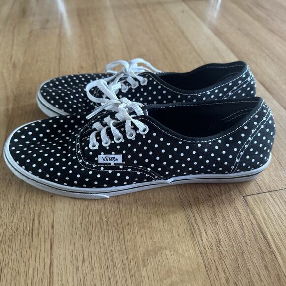 Vans Lo Pro Black White Polkadot Shoes Low Profile Women 7.5 - Picture 2 of 7